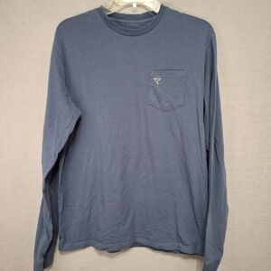 Birddogs Shirt Mens‎ Large Blue Cotton Blend Long Sleeve Pocket Logo Tee Soft